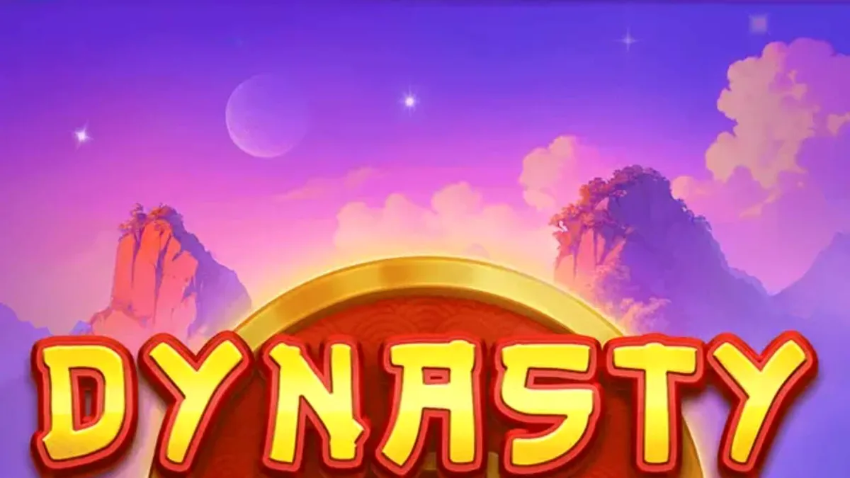 Interface do jogo Dynasty Coin 10,000 com tema oriental e moedas douradas